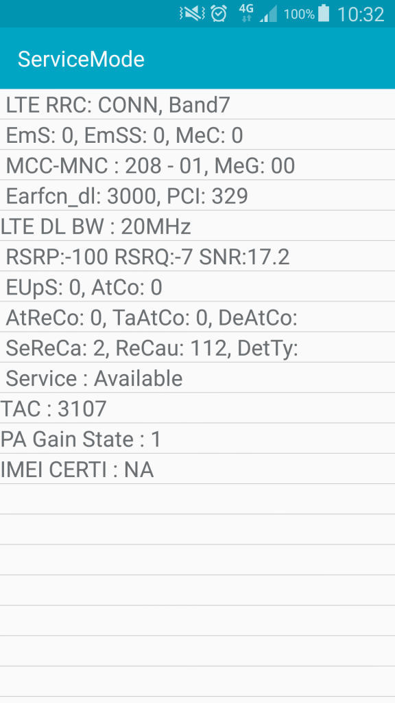 Service Mode With Samsung device